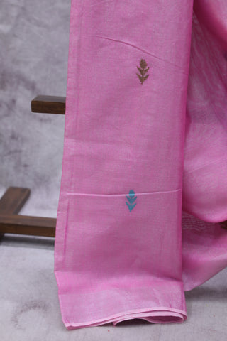 Pink Tissue Linen Jamdani Saree - SRPTLJS77