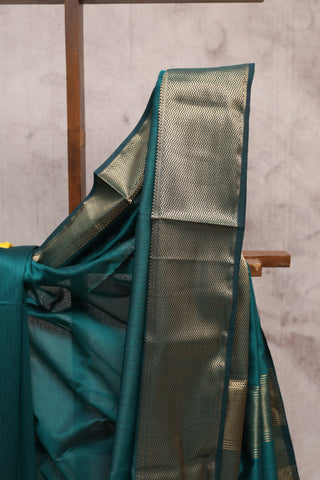 Peacock Green Cotton Silk Maheshwari Saree - SRPGCSMS301