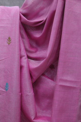 Pink Tissue Linen Jamdani Saree - SRPTLJS77