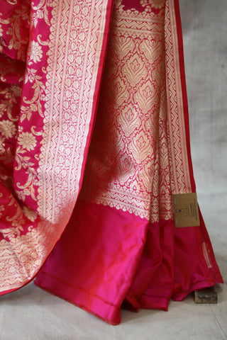 Pink Banarasi Silk Saree-SRPBSS510