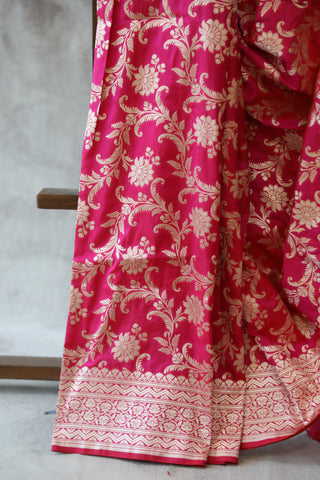 Pink Banarasi Silk Saree-SRPBSS510