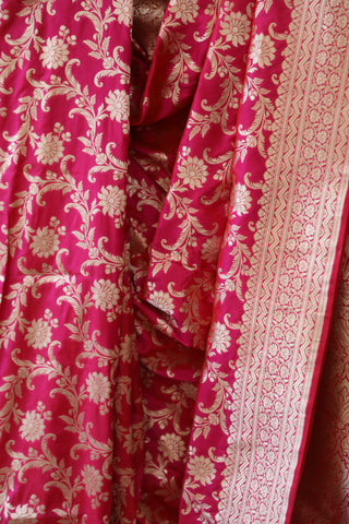 Pink Banarasi Silk Saree-SRPBSS510