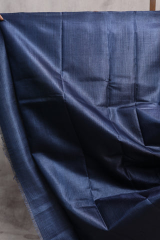 Dark Blue Pashmina Tussar Silk Saree - SRDBTSS696