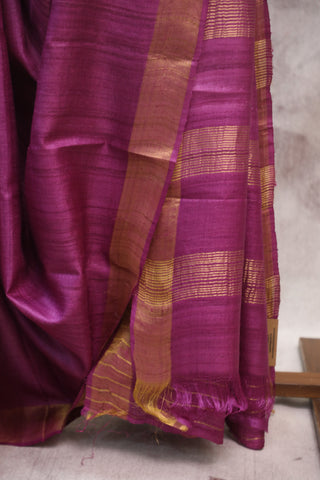 Purple Tussar Silk Saree - SRPTSS770