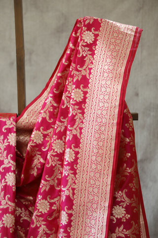 Pink Banarasi Silk Saree-SRPBSS510