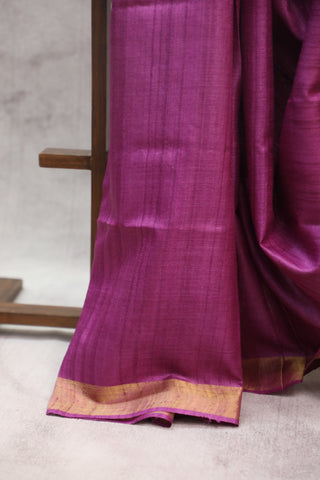 Purple Tussar Silk Saree - SRPTSS770