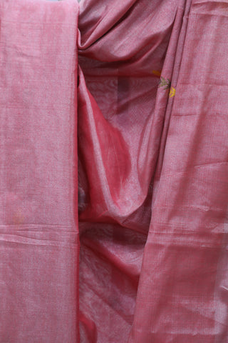 Pink Tissue Linen Jamdani Saree - SRPTLJS84