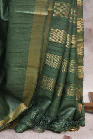 Green Tussar Silk Saree - SRGTSS768