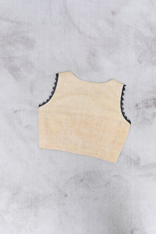 Beige Sleeveless Kala Cotton Blouse - SRBSKCB2