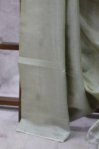 Olive Tissue Linen Jamdani Saree - SROTLJS83