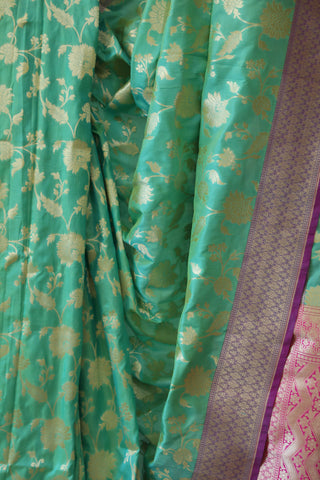 Green Banarasi Silk Saree-SRGBSS512