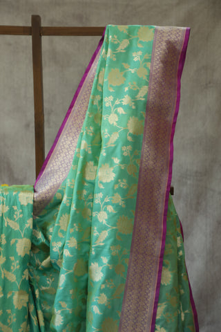 Green Banarasi Silk Saree-SRGBSS512