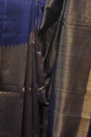 Blue Fera Temple Tussar Silk Saree - SRBFTTSS776