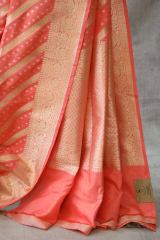 Orange Banarasi Silk Saree-SROBSS526