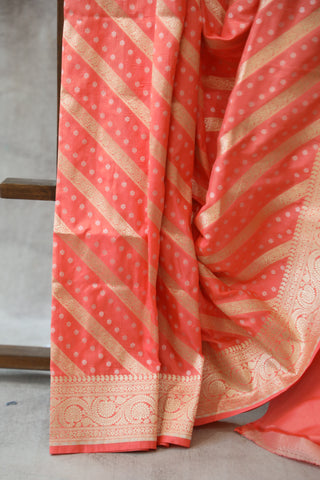 Orange Banarasi Silk Saree-SROBSS526