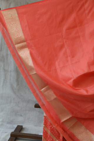 Orange Banarasi Silk Saree-SROBSS526