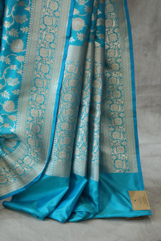 Blue Banarasi Silk Saree-SRBBSS521