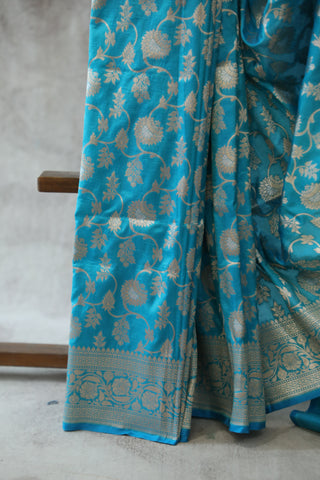 Blue Banarasi Silk Saree-SRBBSS521