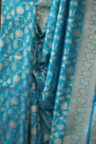 Blue Banarasi Silk Saree-SRBBSS521