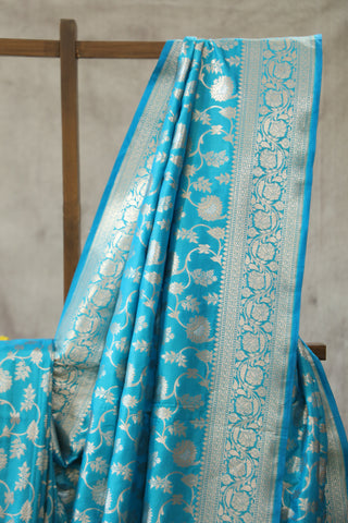 Blue Banarasi Silk Saree-SRBBSS521