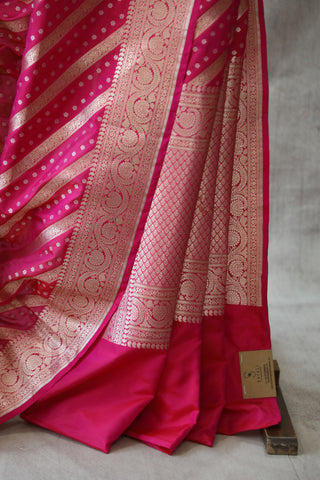 Rani Pink Banarasi Silk Saree-SRRPBSS522