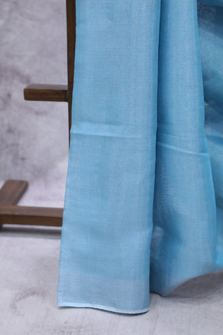 Sky Blue Tissue Linen Jamdani Saree - SRSBTLJS91