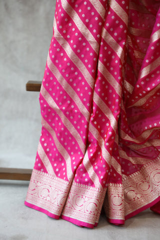 Rani Pink Banarasi Silk Saree-SRRPBSS522