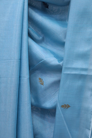 Sky Blue Tissue Linen Jamdani Saree - SRSBTLJS91