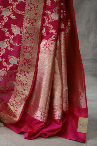 Rani Pink Banarasi Silk Saree-SRRPBSS523