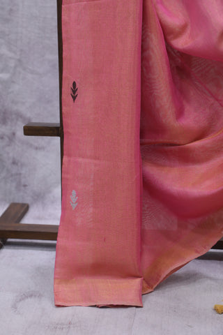 Two Tone Pink Tissue Linen Jamdani Saree - SRTTPTLJS93