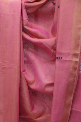 Two Tone Pink Tissue Linen Jamdani Saree - SRTTPTLJS93