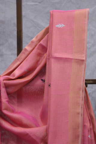 Two Tone Pink Tissue Linen Jamdani Saree - SRTTPTLJS93