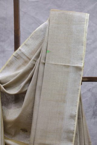 Beige Tissue Linen Jamdani Saree - SRBTLJS71