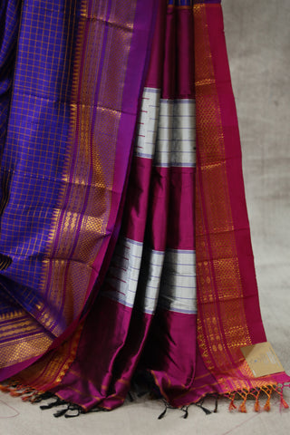 Purple Silk Ilkal Saree - SRPSIS109