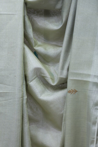 Ivory Tissue Linen Jamdani Saree - SRITLJS66