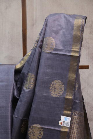 Grey Kosa Tussar Silk Saree - SRGKTSS778