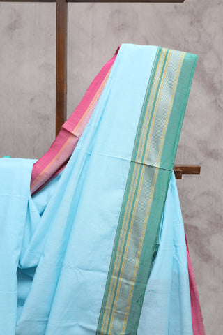 Sky Blue Cotton Ilkal Saree -SRSBCIS335