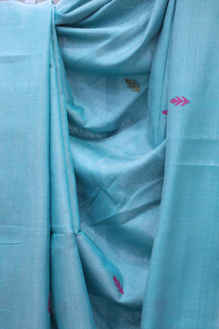 Aqua Tissue Linen Jamdani Saree - SRATLJS63