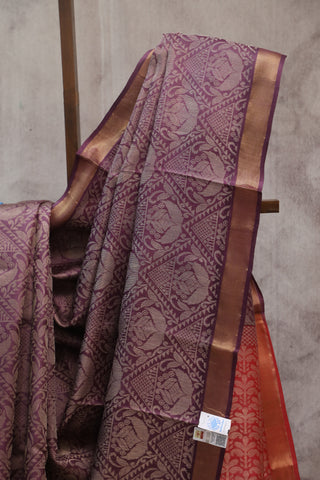 Purple Tussar Silk Saree - SRPTSS754