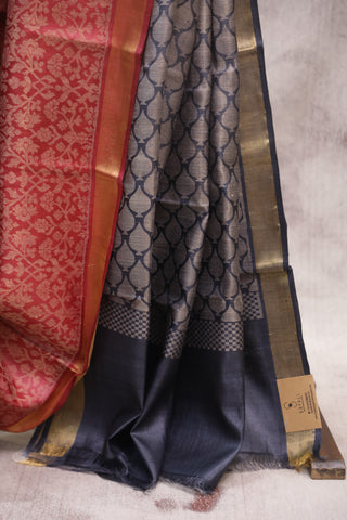 Pink Tussar Silk Saree - SRPTSS757