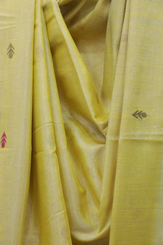 Yellow Tissue Linen Jamdani Saree - SRYTLJS65