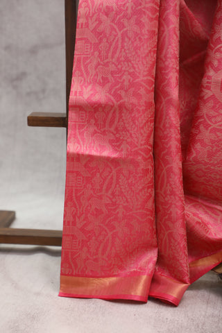 Pink Tussar Silk Saree - SRPTSS755