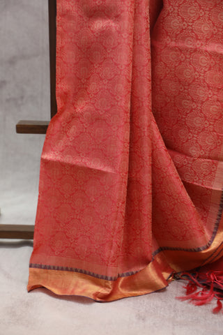 Pink Tussar Silk Saree - SRPTSS759