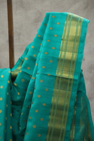 Aqua Green Gadwal Silk Saree - SRAGGSS396