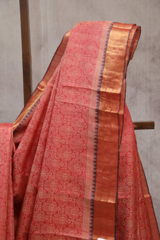 Pink Tussar Silk Saree - SRPTSS759