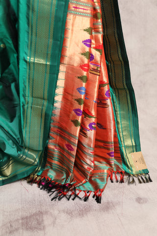 Green Silk Paithani Saree-SRGSPS217