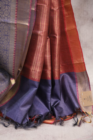 Purple Tussar Silk Saree - SRPTSS758