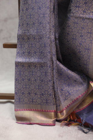 Purple Tussar Silk Saree - SRPTSS758