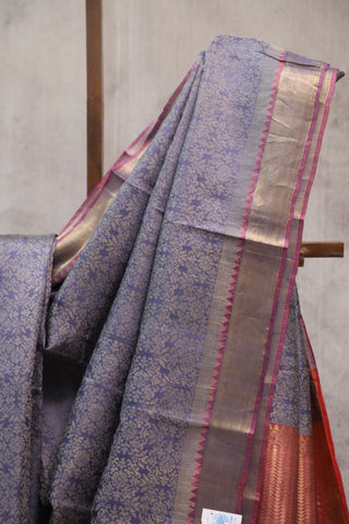 Purple Tussar Silk Saree - SRPTSS758