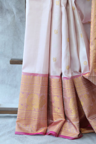 Onion Pink Gadwal Silk Saree - SROPGSS415